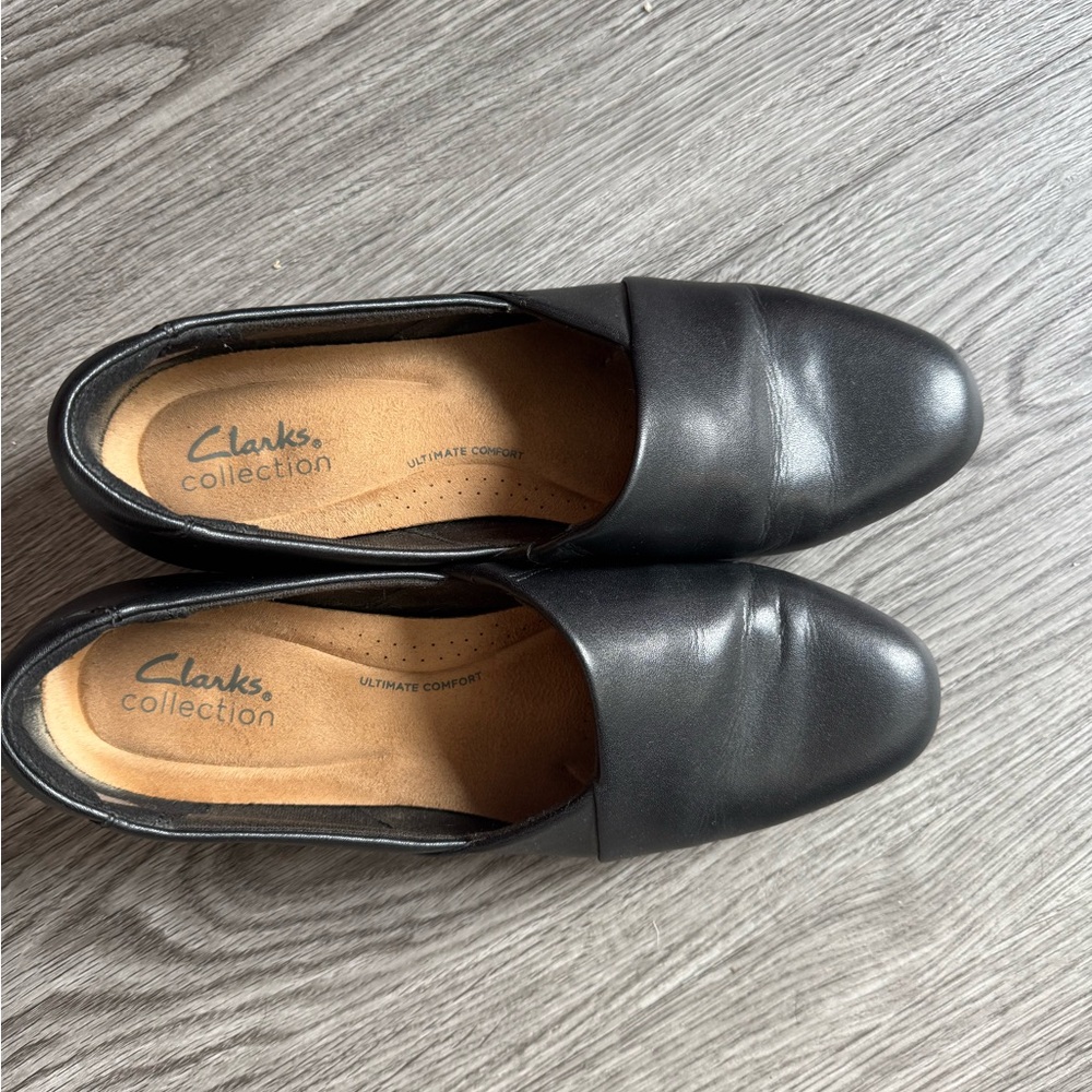 Clarks Elegant Black Slip-On Shoes